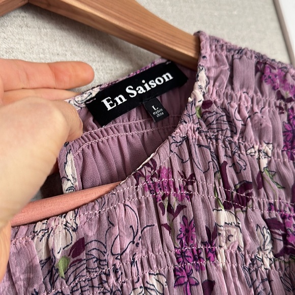 MIDI floral purple dress - Picture 3 of 3